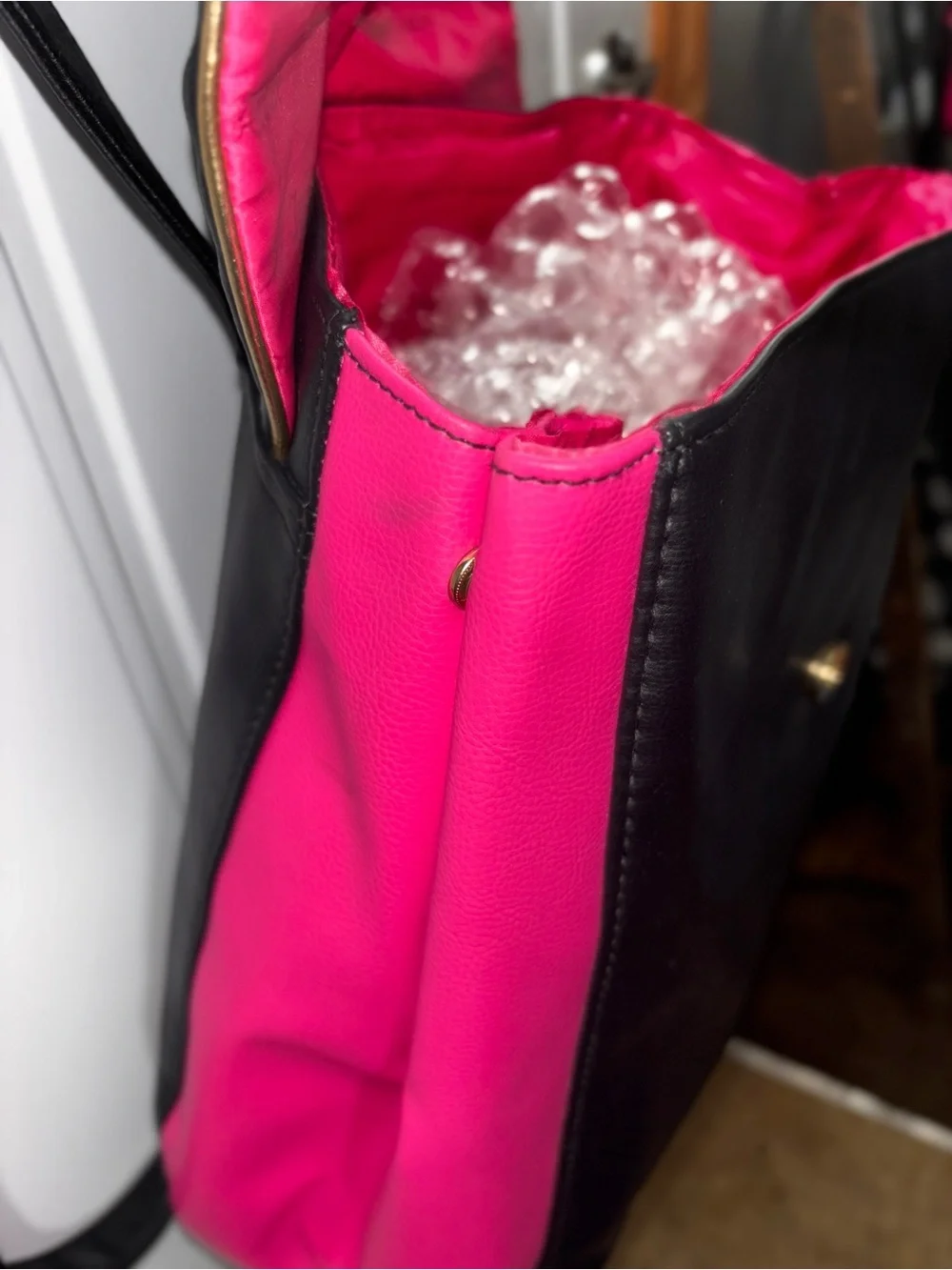 Juicy Couture Black & Hot Pink Backpack w/Gold Hardware adjustable straps nwot